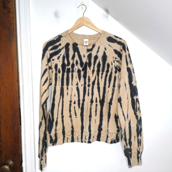 RE/DONE x HANES Cotton Crewneck Sweatshirt Tiger Dye NEW Size S - Picture 1 of 8